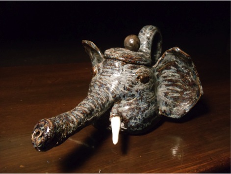 A teapot sculpted as an elephant